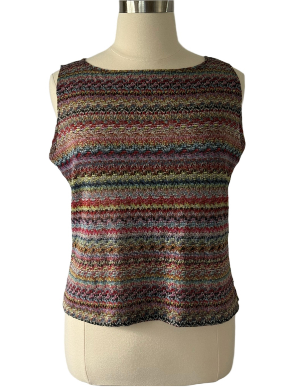 Chico’s size 16 Sleeveless Knit Tank Top Multi-color Stripes (Chico’s 3)